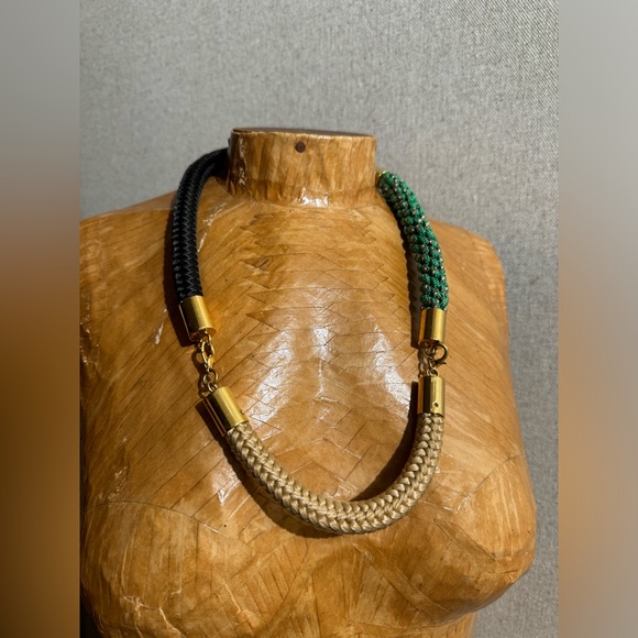 Marni necklace, can be detached to a bracelet
Green black rope gold - Picture 5 of 6